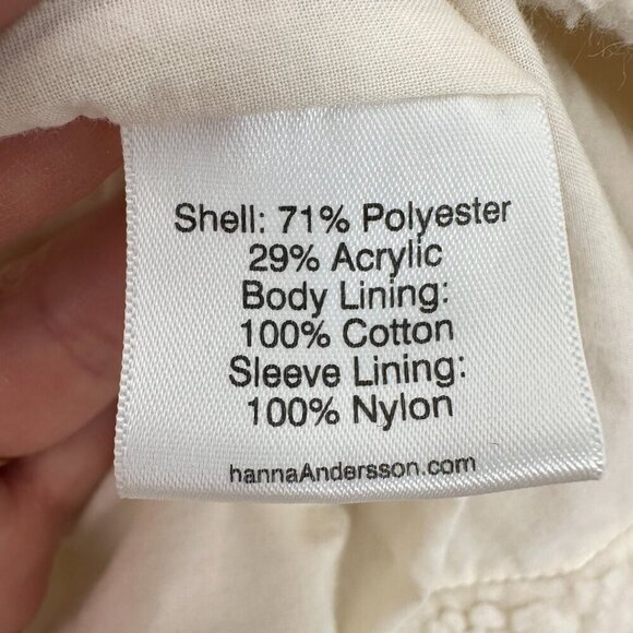 Hanna Andersson Girls Size 5 Cream Sherpa Teddy Fleece Adorable Jacket Cozy - Picture 4 of 7